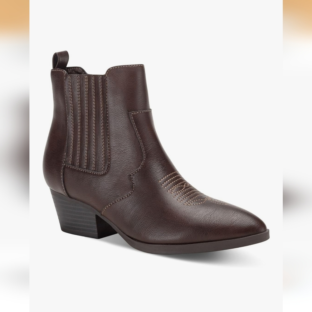 **NEW**SUN + STONE Womens Grangerr Faux Leather Zipper Booties Size 9